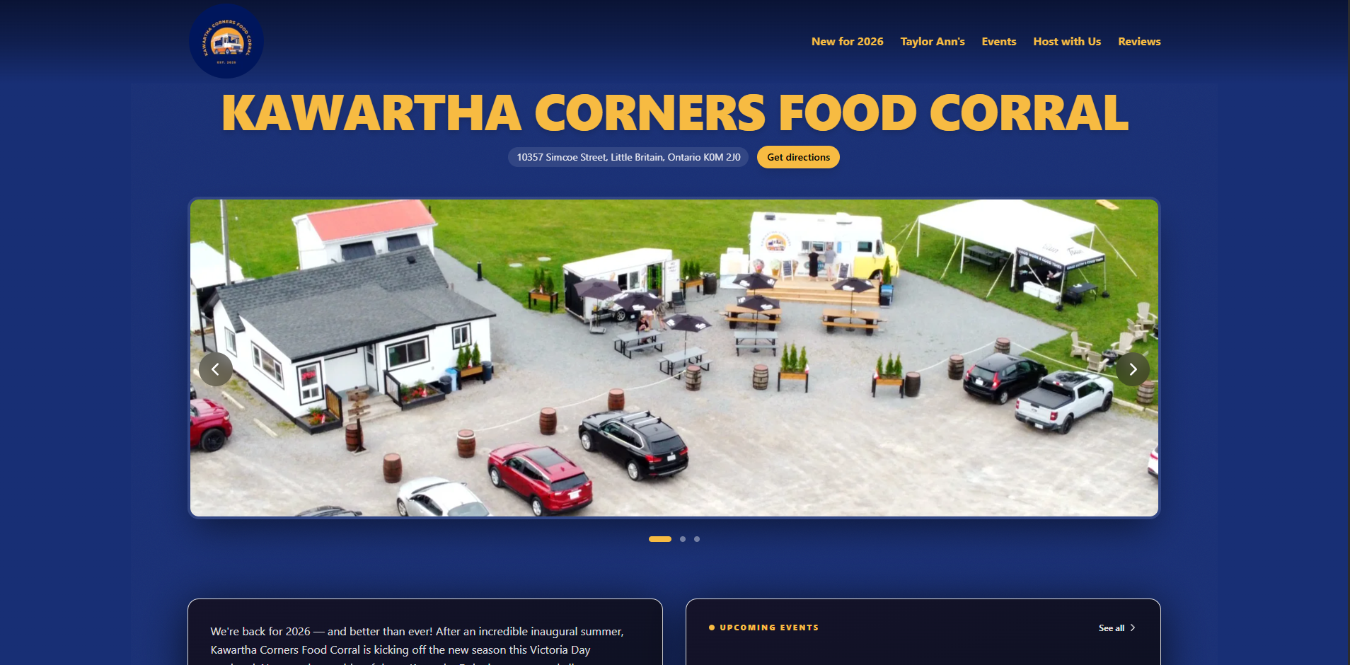 The Kawartha Corners Food Corral website
